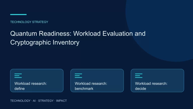 Quantum Readiness: Workload Evaluation and Cryptographic Inventory: Workload research: define, Workload research: benchmark, Workload research: decide
