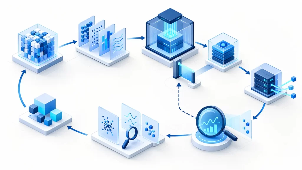 Conceptual illustration for Demystifying MLOps: From Model Development to Reliable Production